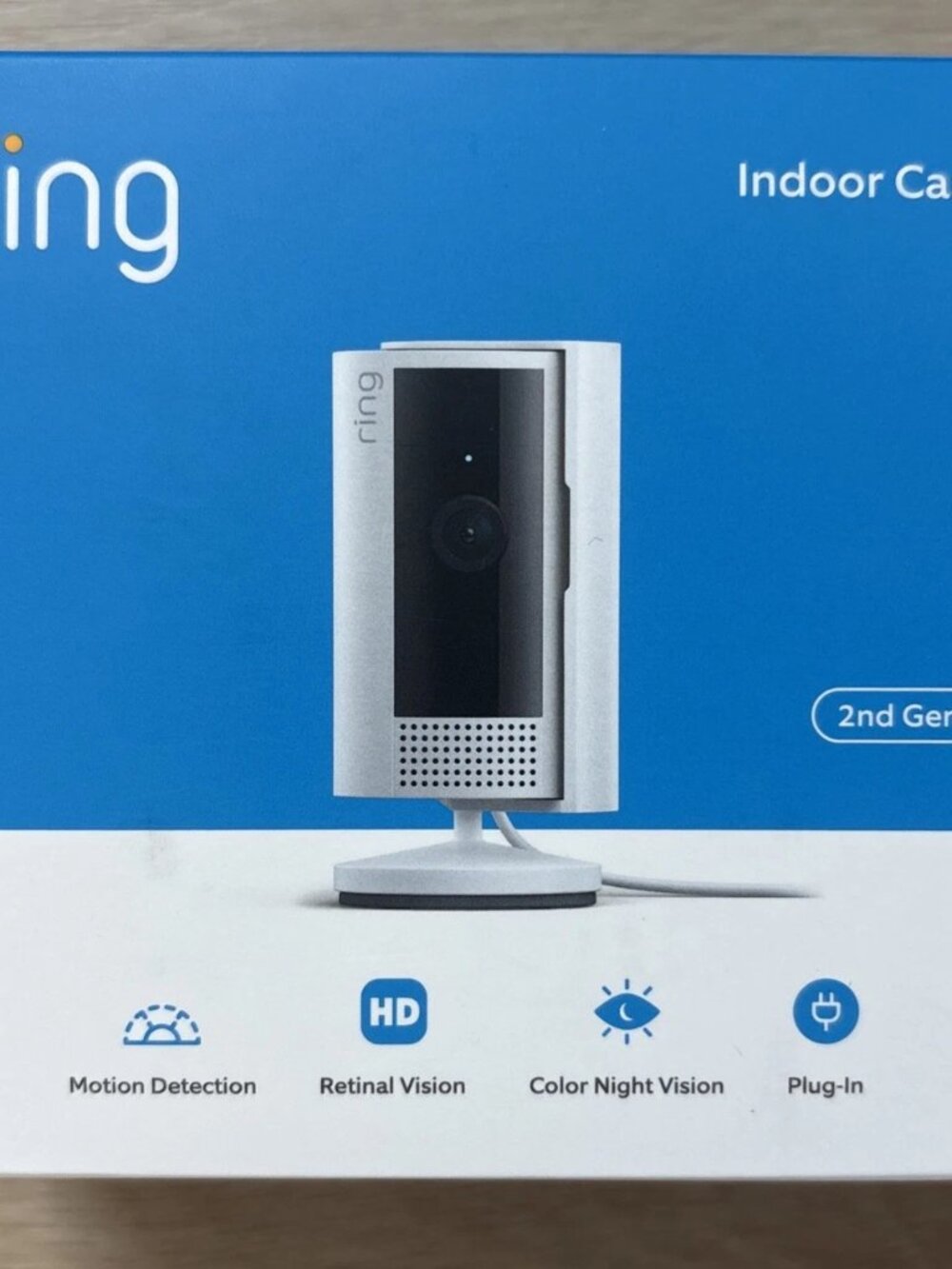 Ring Indoor Cam (2nd Gen) Plug-In HD Security Camera - White - New Sealed